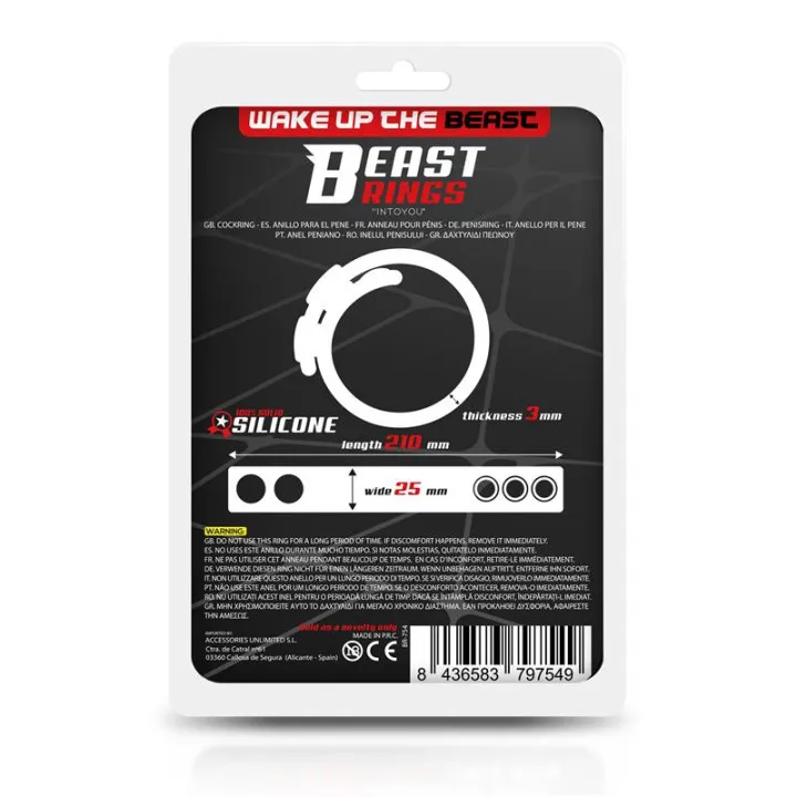 Anillo Pene Ajustable Silicona Sólida 15-21 cm de Beast Rings