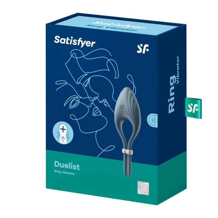 Satisfyer Duelist azul oscuro: anillo vibrador ajustable