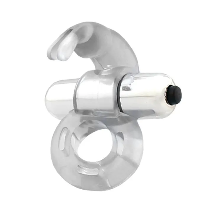 Horizon Anillo Vibrador con Conejito Transparente de Latetobed