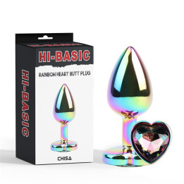 Plug Anal de Metal Tipo Rainbow con Joya de Corazón 2,7 de Chisa | VibraZon
