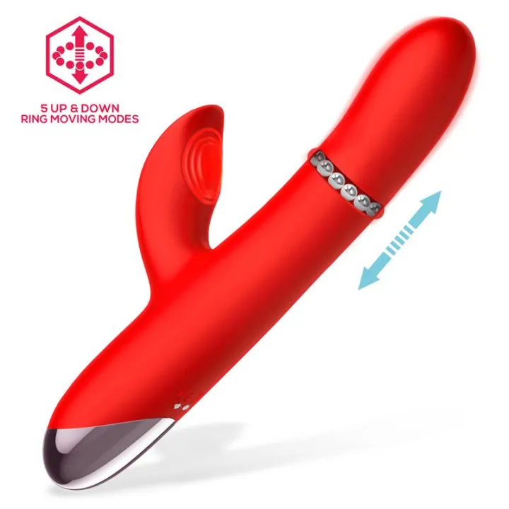 Divya Vibrador con Aro de Bolas Internas Up and Down y Pulsación 3 Motores Independientes USB de Intoyou