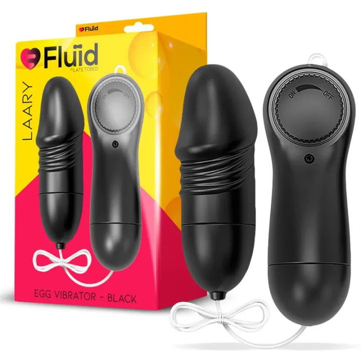Laary Huevo Vibrador Multi Velocidad Control Remoto Negro de Fluïd
