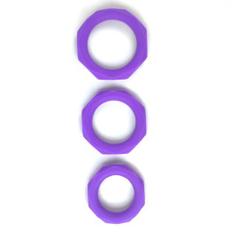 Set de 3 Anillos para el Pene Silicona Púrpura de A-Gusto | VibraZon