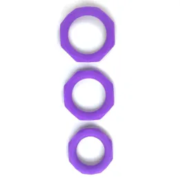 Set de 3 Anillos para el Pene Silicona Púrpura de A-Gusto
