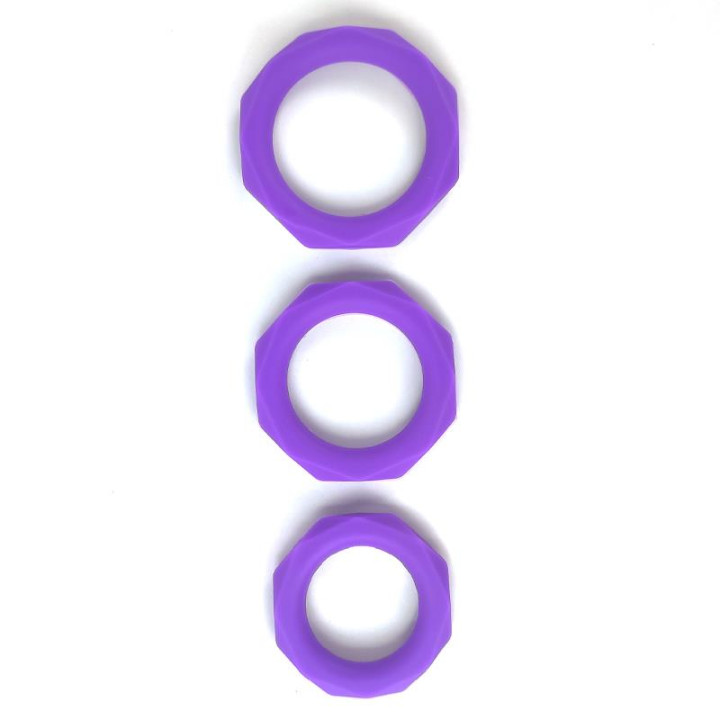 Set de 3 Anillos para el Pene Silicona Púrpura de A-Gusto | VibraZon