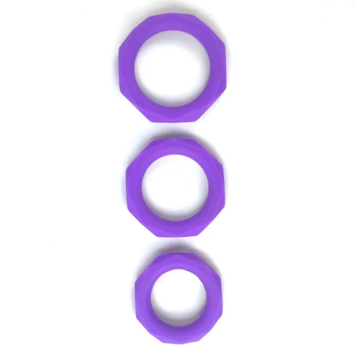 Set de 3 Anillos para el Pene Silicona Púrpura de A-Gusto