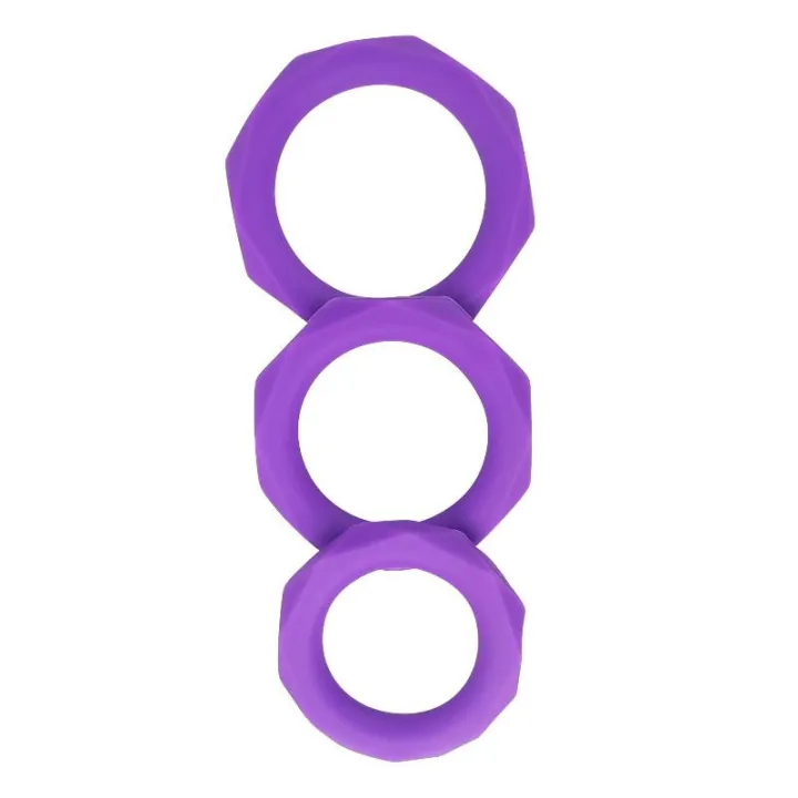 Set de 3 Anillos para el Pene Silicona Púrpura de A-Gusto