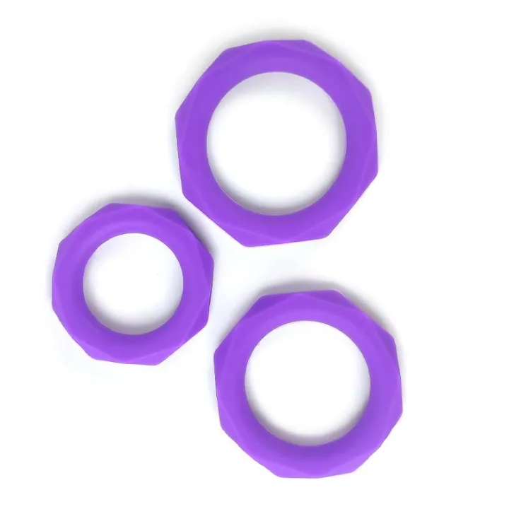Set de 3 Anillos para el Pene Silicona Púrpura de A-Gusto