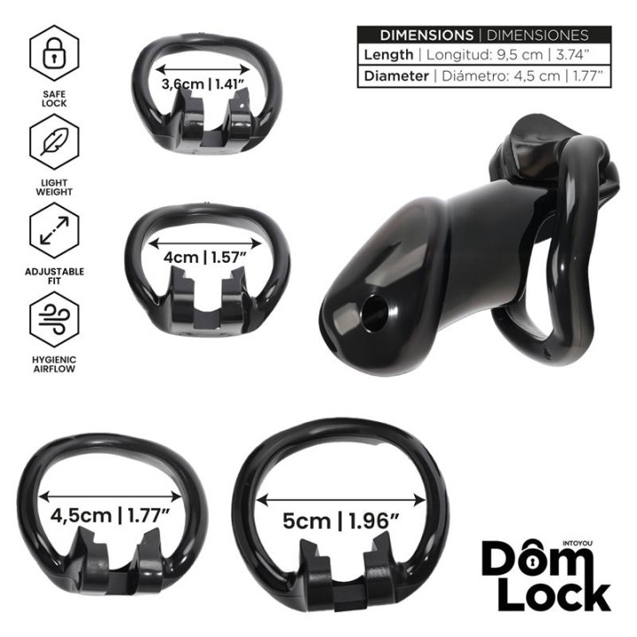 Guard Jaula para el Pene con Candado Interno Talla M de Domlock | VibraZon