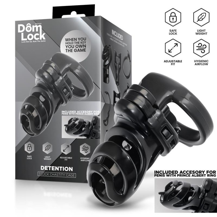 Detention Jaula para el Pene con Accesorio para Prince Albert de Domlock | VibraZon