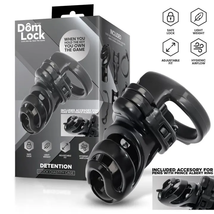 Detention Jaula para el Pene con Accesorio para Prince Albert de Domlock