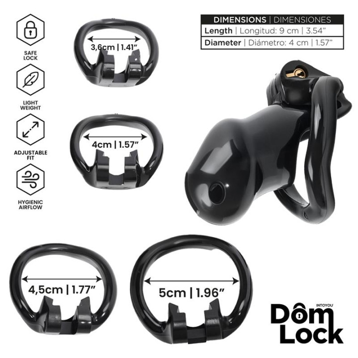 Guard Jaula para el Pene con Candado Interno Talla S de Domlock | VibraZon