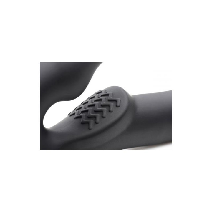 Evoke Vibrador Doble Negro de Strap U | VibraZon