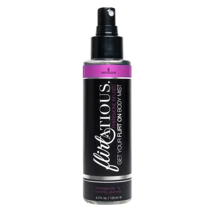 Flirtatious Bruma Corporal con Feromonas Granada, Coco y Plumeria 125 ml de Sensuva | VibraZon