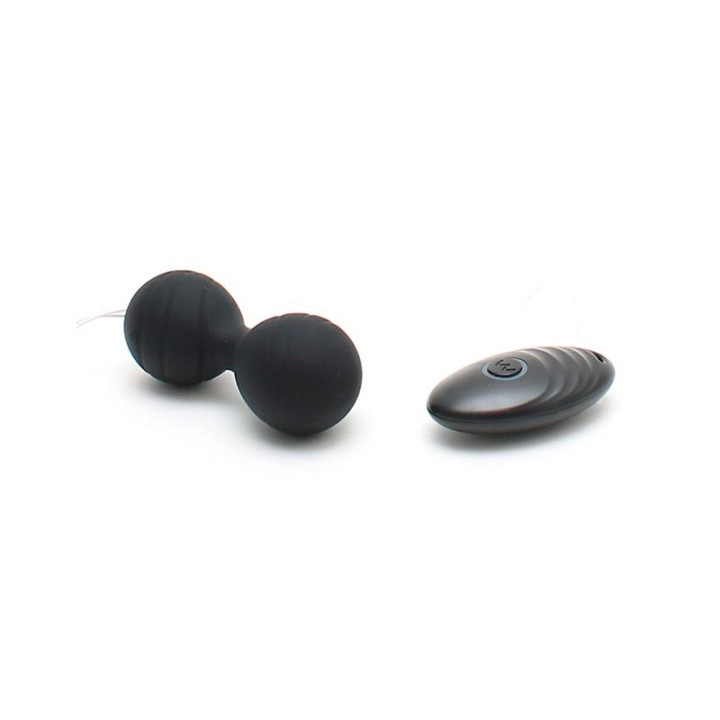 Bolas Kegel con Vibración y Control Remoto Cannes Negro de Rimba Toys | VibraZon