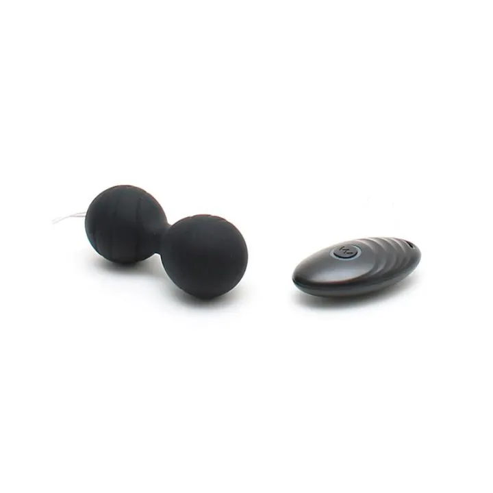 Bolas Kegel con Vibración y Control Remoto Cannes Negro de Rimba Toys