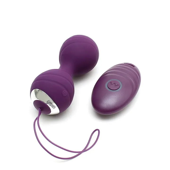 Bolas Kegel con Vibración con Control Remorto Cannes Purpura de Rimba Toys