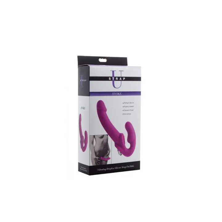 Evoke Vibrador Doble Sin Arnés Purpura de Strap U
