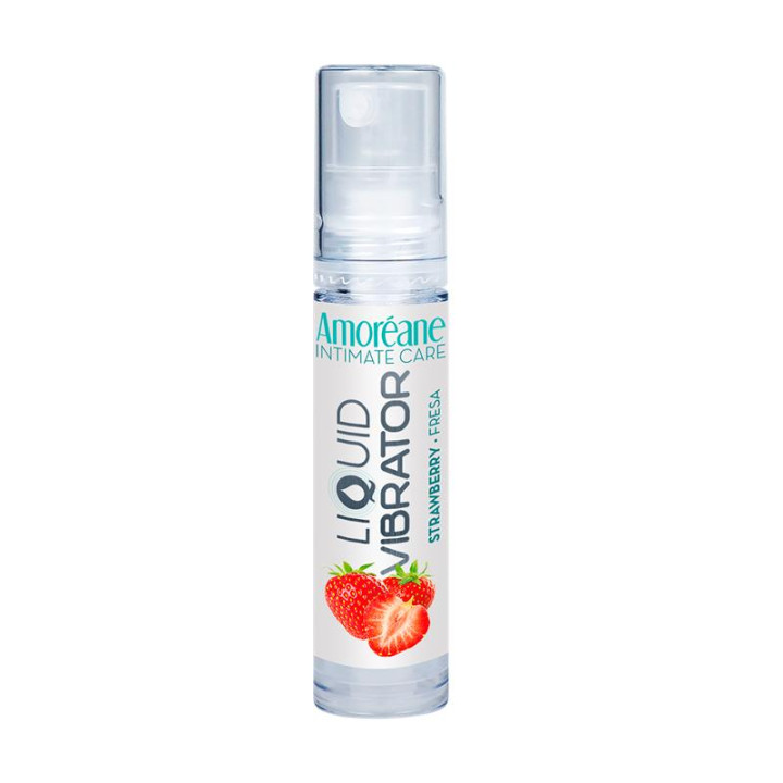 Vibrador Líquido Base Agua Fresa 10 ml de Amoreane | VibraZon