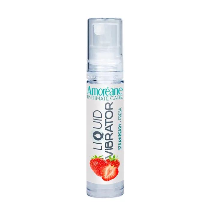 Vibrador Líquido Base Agua Fresa 10 ml de Amoreane