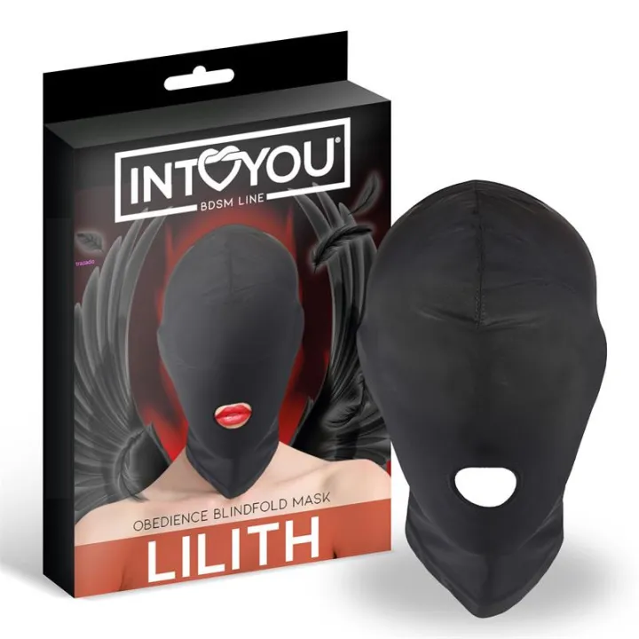 Lilith Máscara de Incógnito con Abertura en la Boca Color Negro de Intoyou Bdsm Line