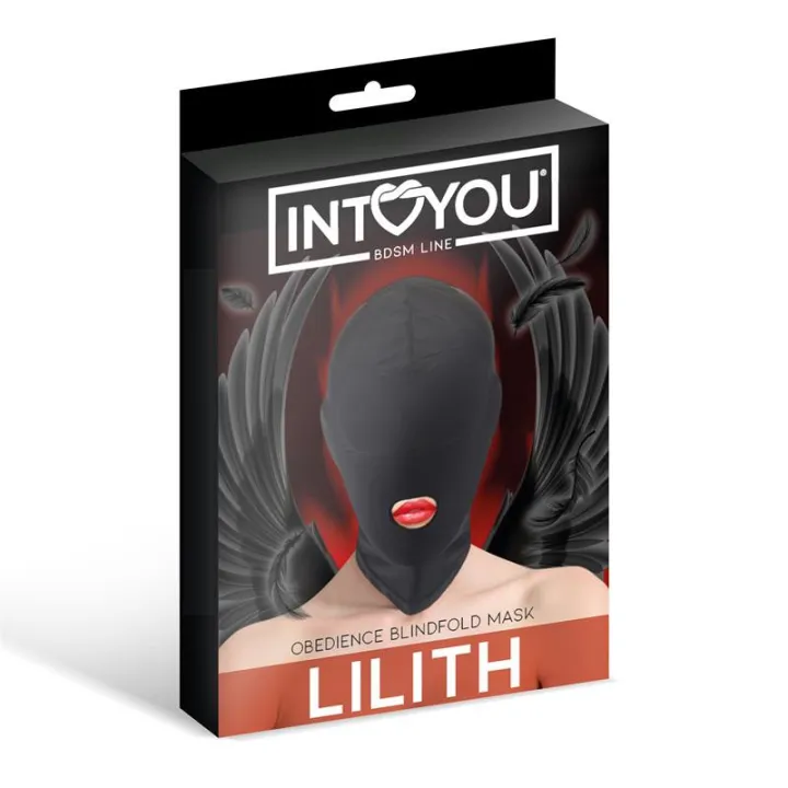 Lilith Máscara de Incógnito con Abertura en la Boca Color Negro de Intoyou Bdsm Line