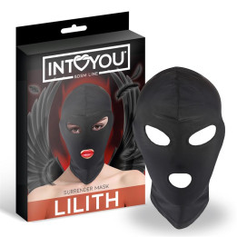 Lilith Máscara de Incógnito Abertura en la Boca y Ojos Color Negro de Intoyou Bdsm Line | VibraZon