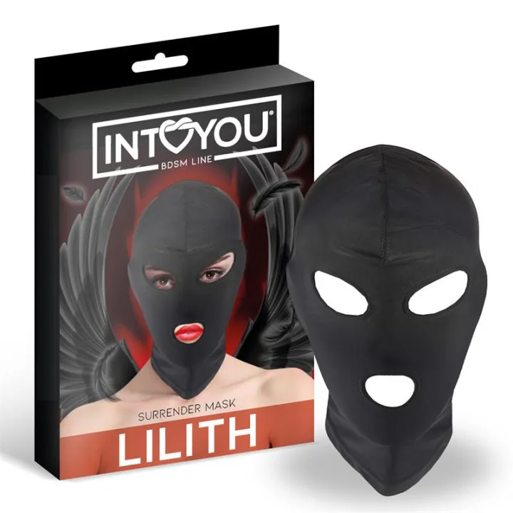 Lilith Máscara de Incógnito Abertura en la Boca y Ojos Color Negro de Intoyou Bdsm Line