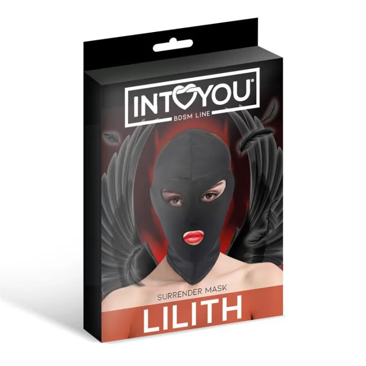 Lilith Máscara de Incógnito Abertura en la Boca y Ojos Color Negro de Intoyou Bdsm Line