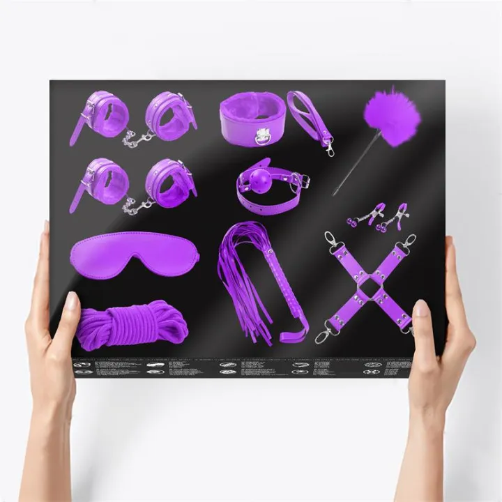 Set Bondage de 10 Piezas Púrpura de Intoyou Bdsm Line