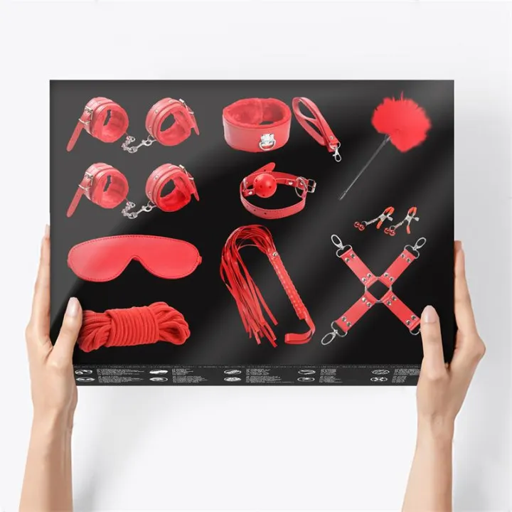 Set de Bondage 10 Piezas Rojo de Intoyou Bdsm Line