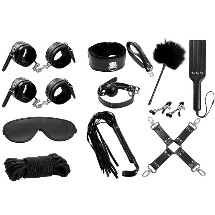 Set Bondage 11 Piezas Negro de Intoyou Bdsm Line | VibraZon