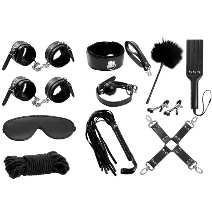 Set Bondage 11 Piezas Negro de Intoyou Bdsm Line
