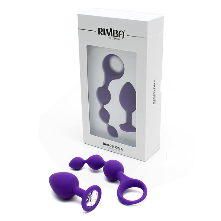 Set de 2 Juguetes Anales Barcelona Purpura de Rimba Toys | VibraZon