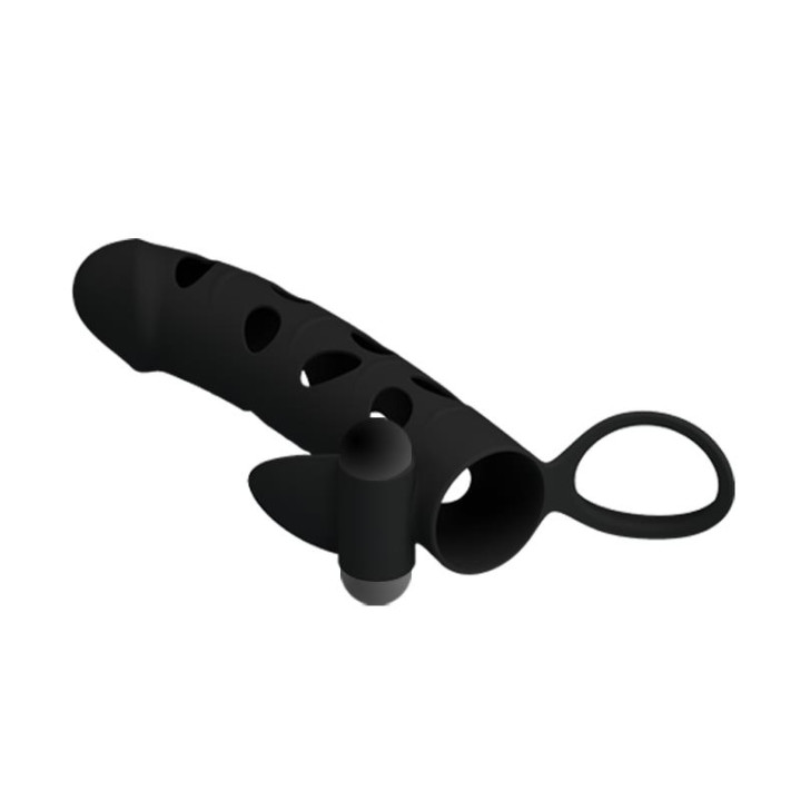 Funda para el Pene con Bala Color Negro de Prettylove | VibraZon