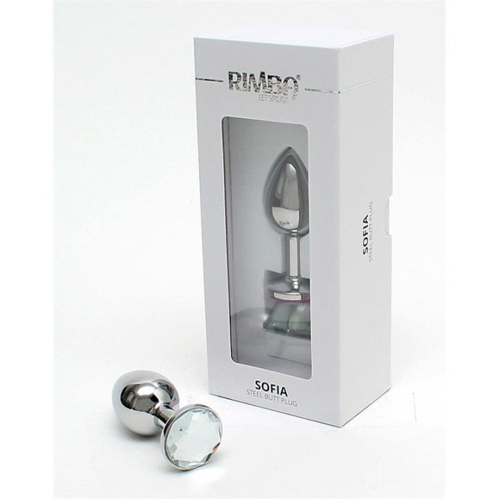 Plug Anal de Metal Sofia Joya Transparente de Rimba Toys | VibraZon
