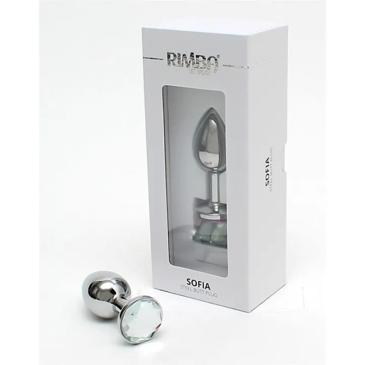 Plug Anal de Metal Sofia Joya Transparente de Rimba Toys