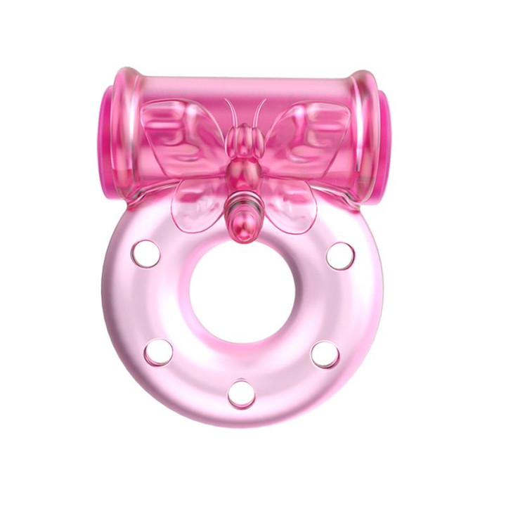 Baile Anillo Vibrador con Preservativo Color Rosa | VibraZon
