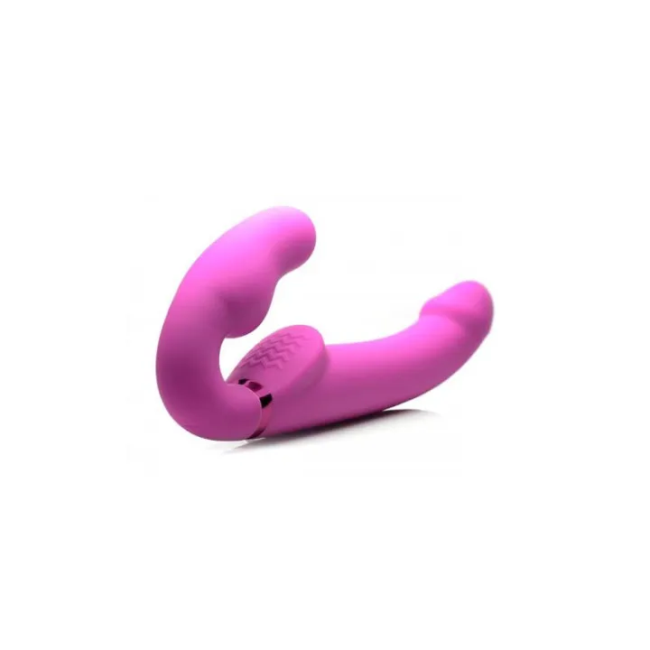 Inflatable Vibrador Doble Funcion Inflable Control Remoto Rosa de Strap U