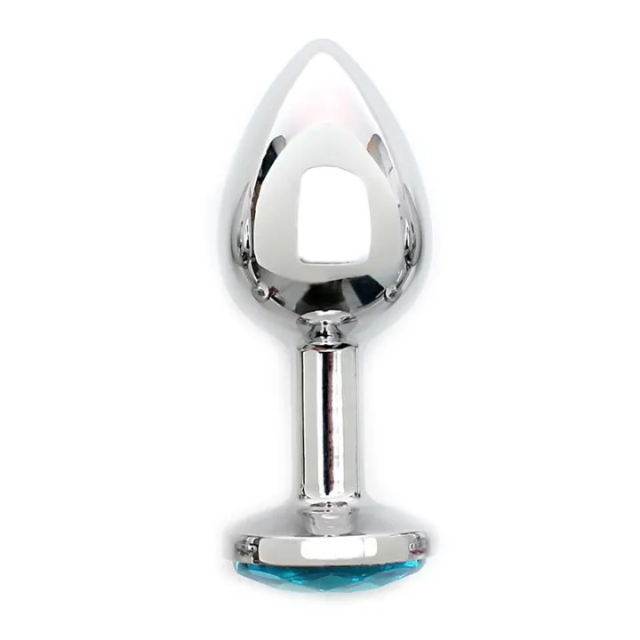 Plug Anal de Metal Sofia con Joya Azul de Rimba Toys