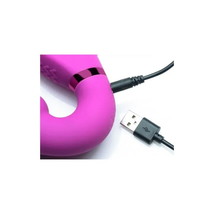 Inflatable Vibrador Doble Funcion Inflable Control Remoto Rosa de Strap U