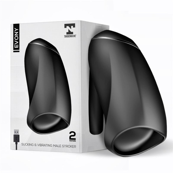 Evony Masturbador Masculino Sexo Oral Succión y Vibración 2 Motores USB Silicona de Tardenoche | VibraZon