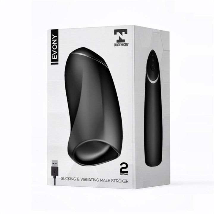 Evony Masturbador Masculino Sexo Oral Succión y Vibración 2 Motores USB Silicona de Tardenoche | VibraZon