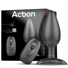 Asher Plug Anal con Control Remoto USB Magnético Negro de Action | VibraZon