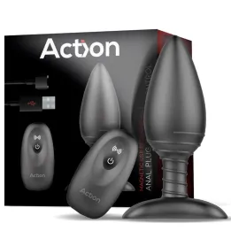 Asher Plug Anal con Control Remoto USB Magnético Negro de Action