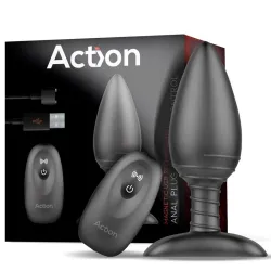 Asher Plug Anal con Control Remoto USB Magnético Negro de Action
