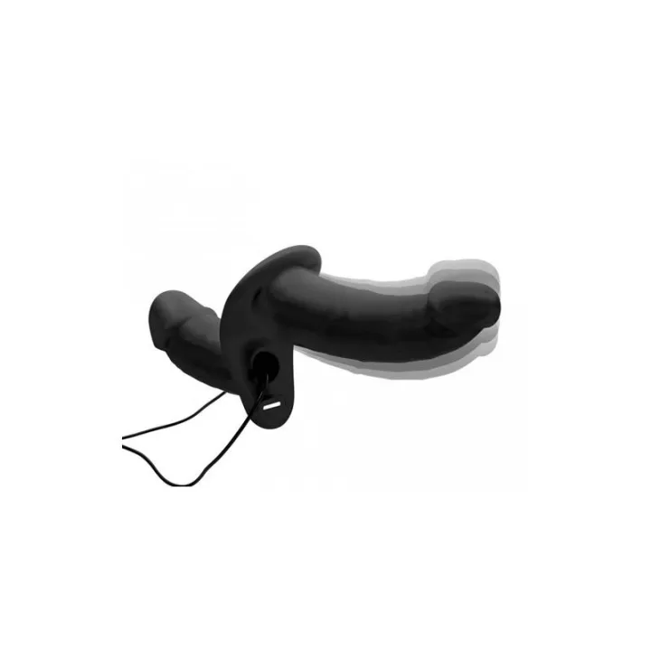 Power Pegger Vibradopr Doble con Arnés Negro de Strap U