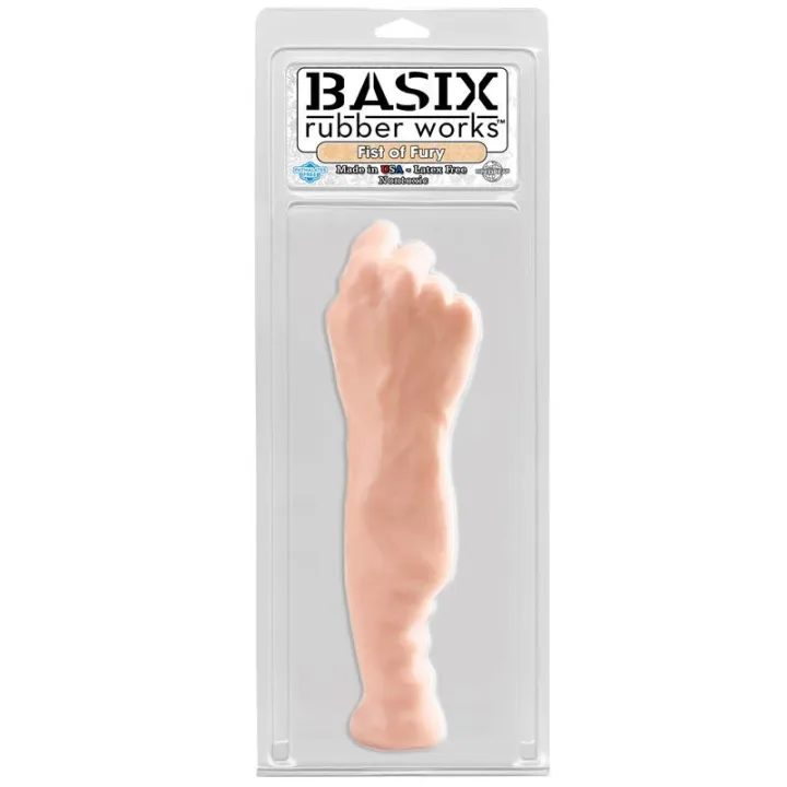 Dildo Forma Puño Fist of Fury Natural de Basix Rubber Works
