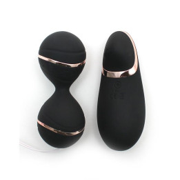 Bolas Kegel con Control Remoto y Estimulador Ibiza Negro de Rimba Toys | VibraZon