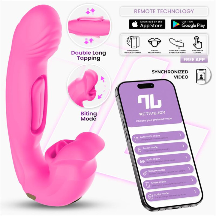Bimby Vibrador con Mordisqueo y Lengua Doble Tapping con APP de Intoyou App Series | VibraZon